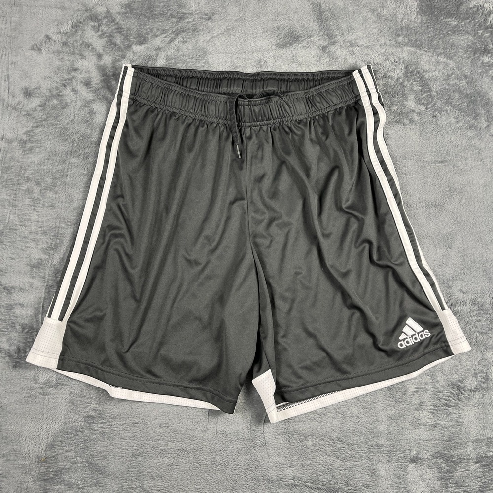 Adidas Basketball Shorts Mens XL Black White Drawstring Climalite Athleisure